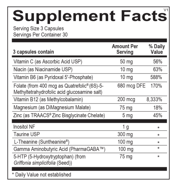 Fusion GABA Calm Pro Supplement Facts